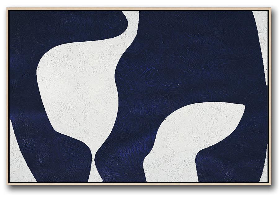 Horizontal Navy Minimalist Art #NV24C - Click Image to Close